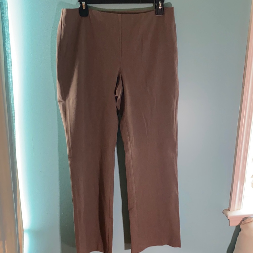 Limited light brown tan straight leg pants with side zip
